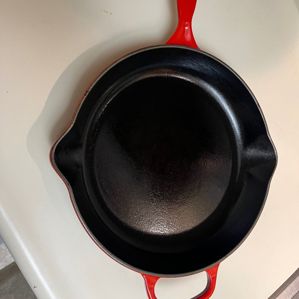 Le Creuset Cast Iron and Enamel Red Pan